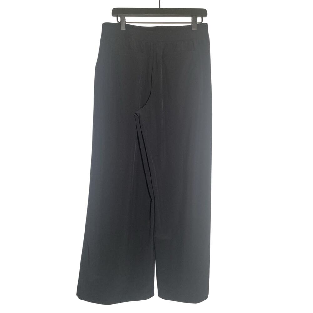 Athleta Wide Leg Pants Black Pockets Career Casual Size 12 - Picture 2 of 7